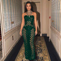 new fashion women's sexy socialite party gold velvet distressed ripped bodycon cami maxi dress