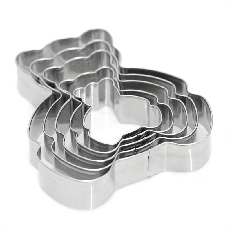 New 5-piece bear cookie cutter set - bear cookie molds for home kitchen, cake molds, chocolate molds, baking supplies