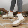 Plus size women's boots for export: new autumn/winter  collection - round toe, square heel, low heel, ankle-length, velcro closure, martin boots