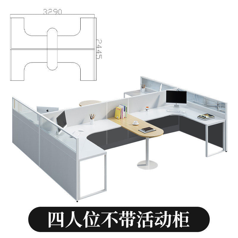 Saint li staff office desk 3/46 seater minimalist modern desk and chair creative partition employee desk workstation office furniture
