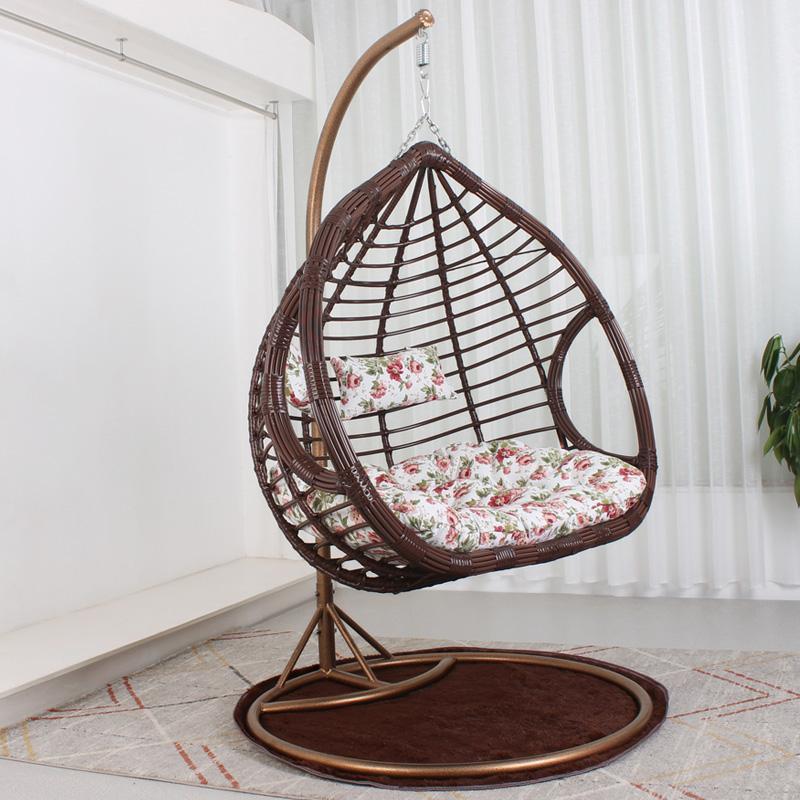 Romantic hanging basket rattan chair for home indoor hanging chair swing adult hammock balcony single double living room rocking lounge chair