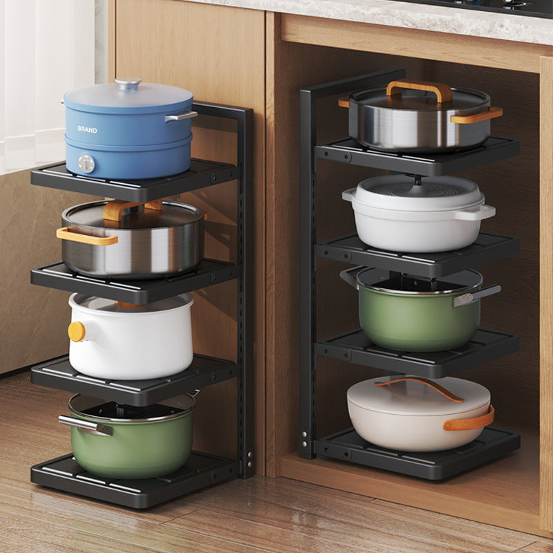 Kitchen storage rack for homemulti-layer pot storage rack multifunctional falling water sink cabinet layered pot rack