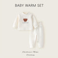 Baby comfort fleece set - high-waisted, belly-supporting, seamless, class a, extra thick, warm set - autumn/winter separates - 95% cotton set
