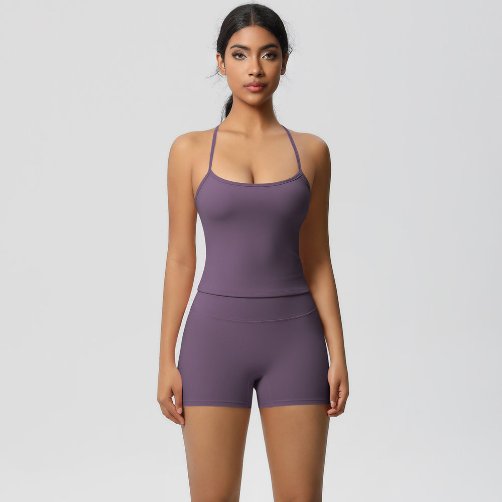 new arrivalpure color suspender beautiful back sports bra suithigh waist hip lifting running fitness yoga suit for women