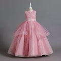 Amazon's new children's clothing kids dress layered wedding dress princess dress female flower girl cut out piano performance dress