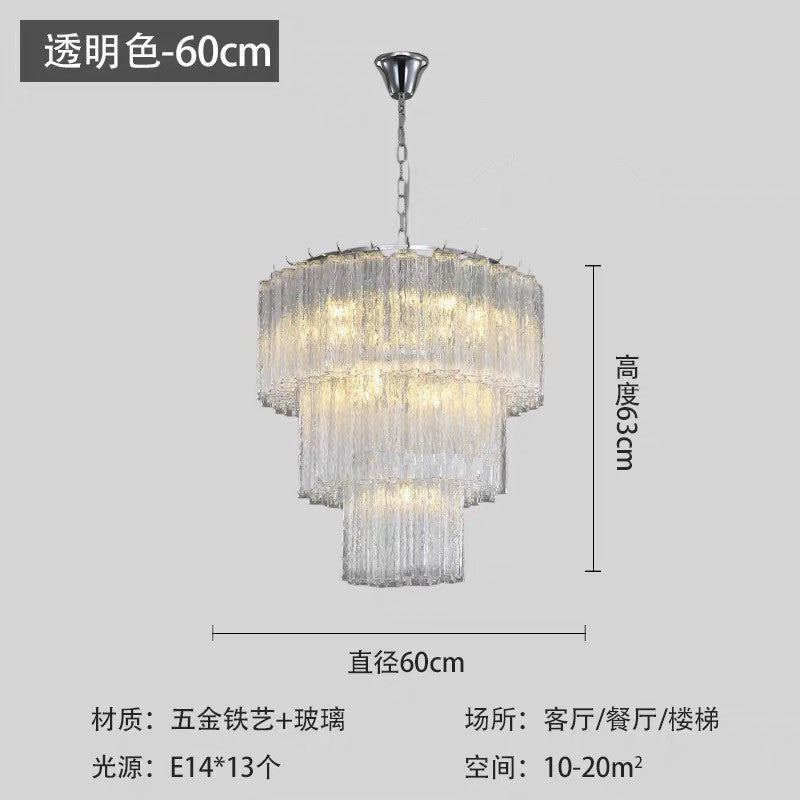 French light luxury crystal staircase light premium dining room bedroom villa lighting 2025 new living room chandelier