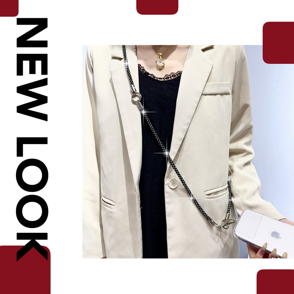 High-end, understated luxury: 0.7mm full diamond, 3-in-1 multi-functional phone chain, crossbody candy-colored multi-shape sparkling diamond goddess lanyard
