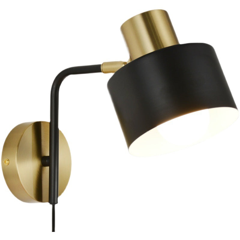 Bedroom plug rotating hotel  reading wall lamp study bedside wrought iron rocker arm lamp type  bedside