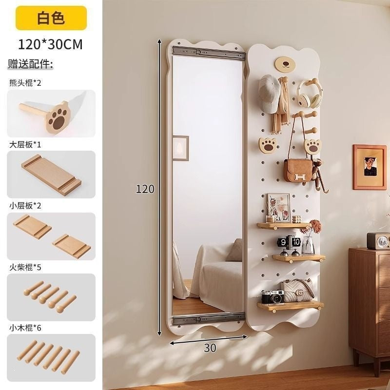 Bear hole board full-length mirror hidden push-pull full-length mirror for home can be closed invisible wall-mounted fitting mirror no