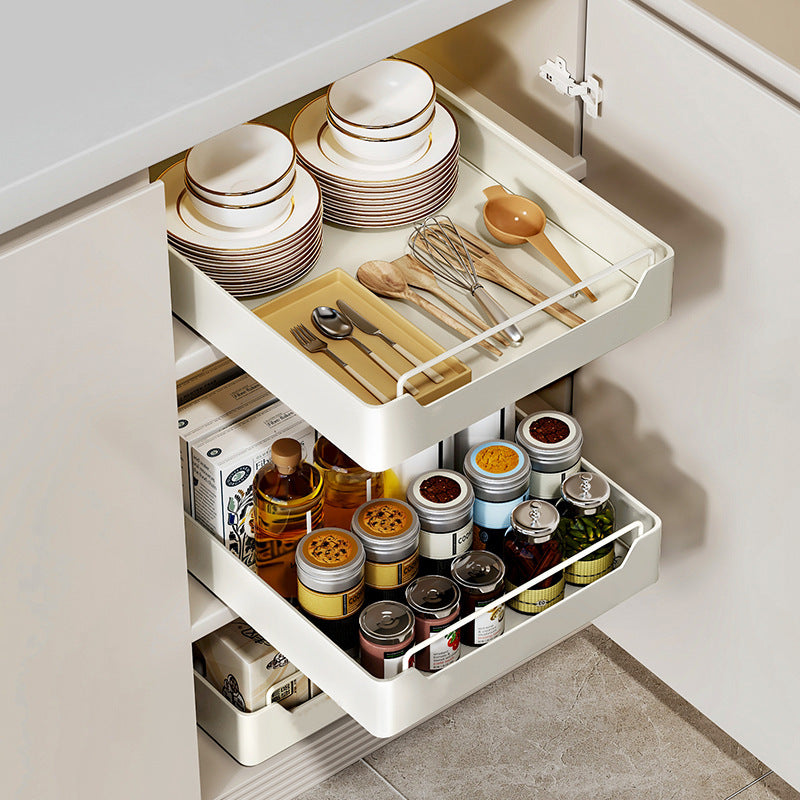 Kitchen pull-out rack under sink pull basket cabinet drawer crevice storage box artifact cabinet bowl rack