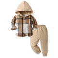 New arrival cross-border children's plaidshirtlong sleeves hoodie cotton boys spring suit boys spring children's clothing