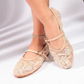 embroidered pearl loafers - women's soft leather breathable casual flats - retro chinese style flat heel plus size mesh shoes
