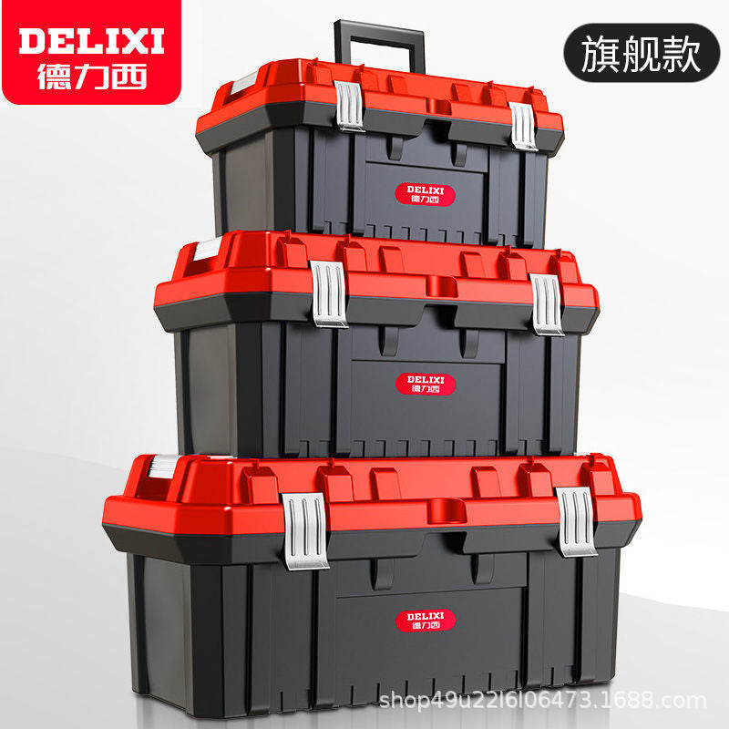 Delixi Toolbox Storage Box Household Portable Hardware Large Car Industrial Folding Tool Box