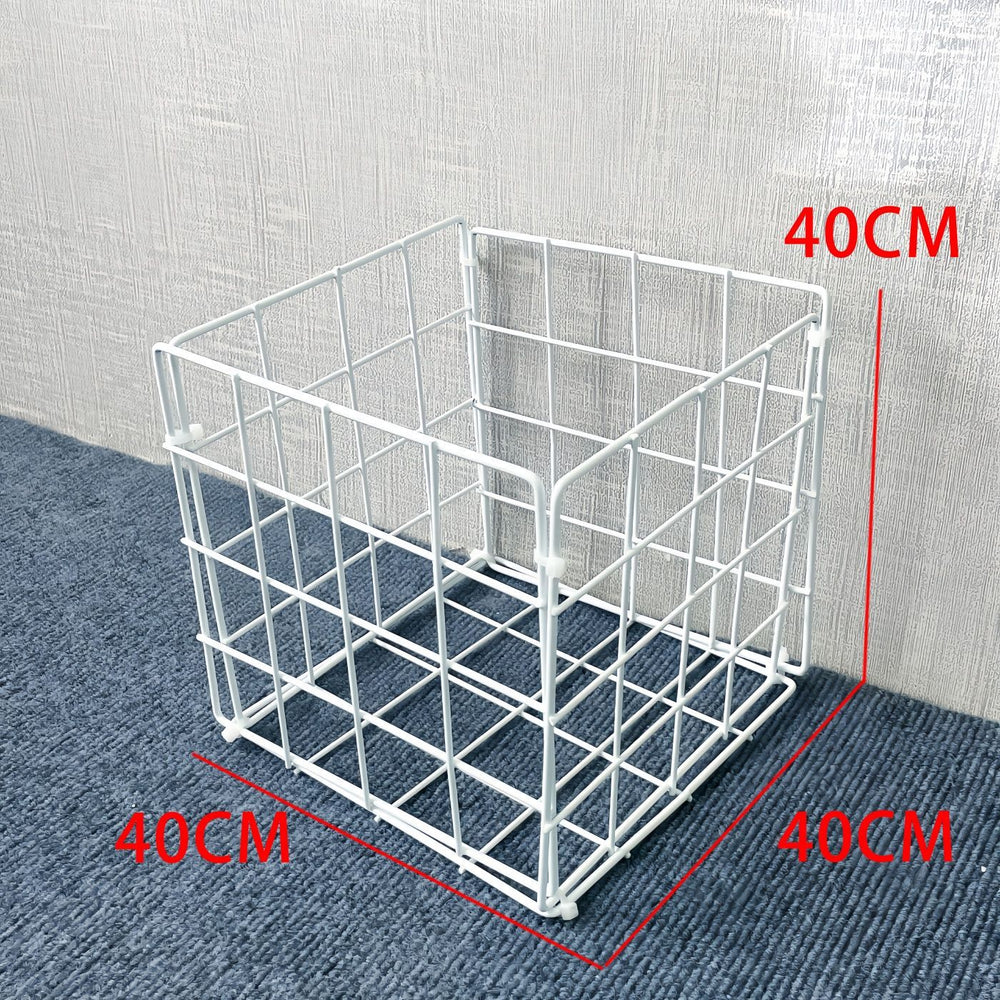 Wrought iron mesh storage basket - portable laundry hamper, organizer, shelf, fruit basket, basketball, yoga mat, and toy storage bin