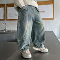 Kids' spring pants for boys: stylish new spring/autumn trousers for older boys, korean style, trendy denim jeans