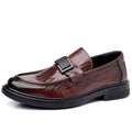 Men's genuine leather dress shoes - new hand-crafted texture, business casual, breathable, british style, groom's wedding shoes