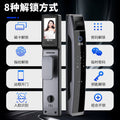 3d face recognition smart lock for home security - anti-theft door fingerprint lock with peephole viewer, video intercom, and password function