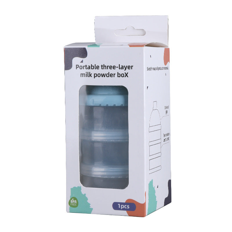Newborns go out portable transparent multi-layer milk powder box removable baby large-capacity milk powder grid maternal and infant products wholesale