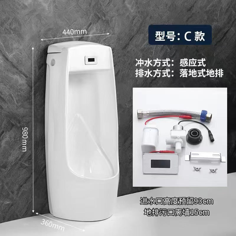 Fully automatic sensor ceramic household engineering special men urinal wall-mounted floor-standing deodorant splash-proof urinal