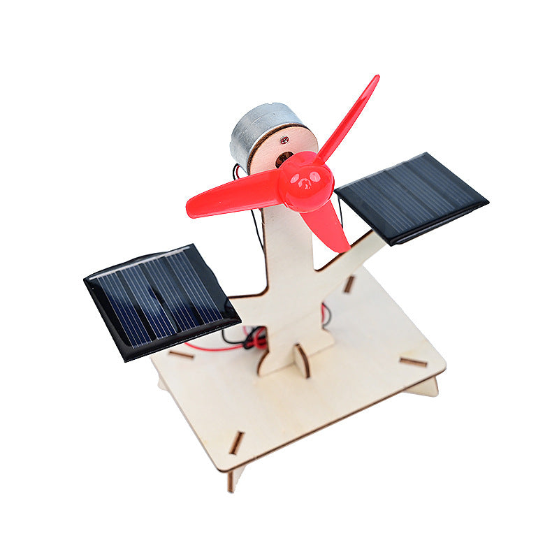 Solar electric fan children's technology production gizmo primary school students educational science small experiment teaching aids material package