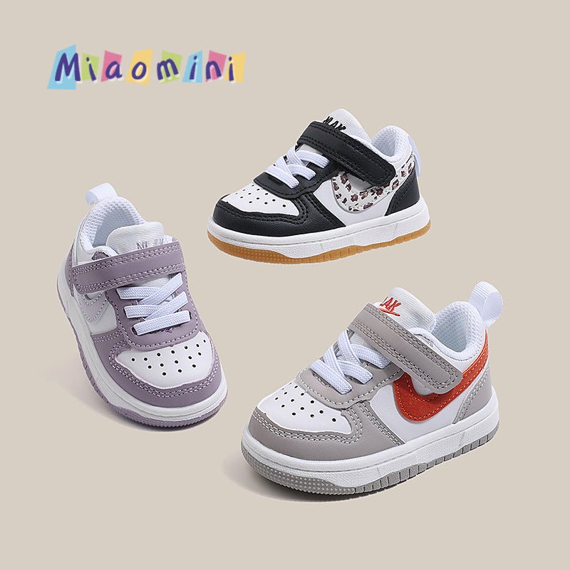 Spring/autumn new children's sports shoes, boys' casual low-top sneakers, girls' baby shoes, fashionable soft sole, ages 1-3