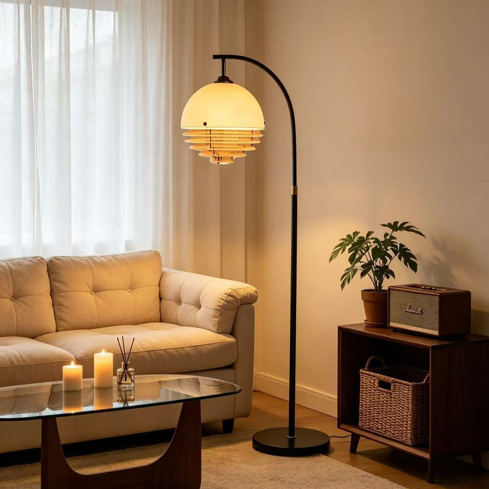 New bedside floor lamp, living room sofa side atmosphere all-in-one fishing lamp, medieval style bedroom bedside lamp