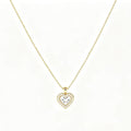 new style accessible luxury inlaid six-claw zircon copper zircon 14k gold necklace female golden elegant clavicle chain heart