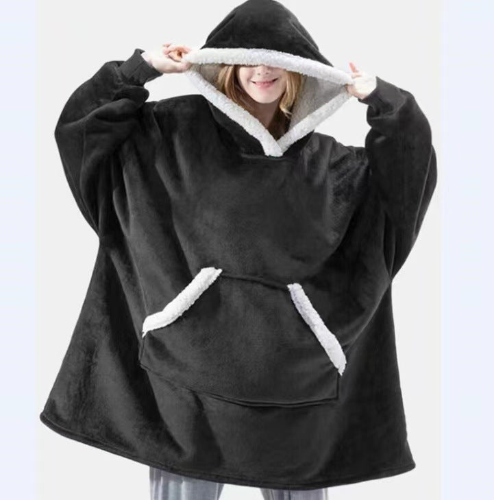 Pullover fleece pajamas heattech tv blanket outdoor cold-proof nightgown couple's outfit sweatshirt fleece heattech clothing