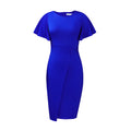 fashion summer african plus sizedress women's elastic ol work clothingelegant round neck short sleeve professional pencil skirt