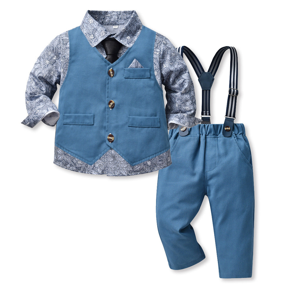 Boys' european and american style vest and pants set - autumn  collection - gentleman outfit for kids - perfect for baby's birthday, first birthday celebration, and stylish occasions