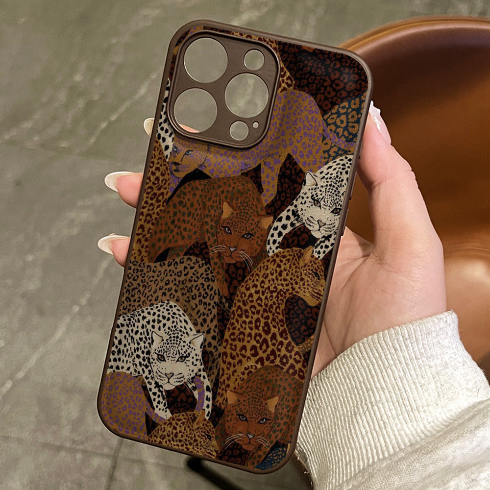 New abstract colorful leopard print phone case for iphone 16 pro max, also compatible with iphone 17. full coverage, shockproof soft case for iphone 12