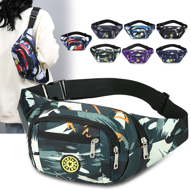 Fanny pack, men's and women's change bag, large capacity, anti-splashing water, cashier business bag, fashion outdoor sports, mobile phone bag, messenger bag.