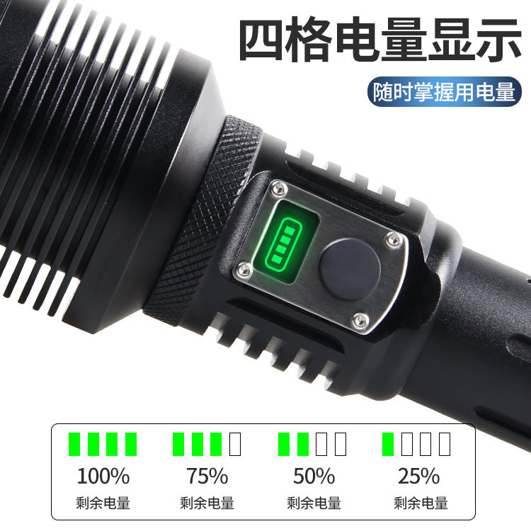 Cross-border zoom flashlight, upgraded TYPE-C USB charging belt output XHP70 strong light XP360 flashlight