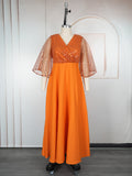 Women's dress cross-border african new style large sleeves loose casual rhinestone robe
