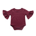 Children's clothing baby bell sleeves baby rompers european and american kids bag butt clothes rompers girl jumpsuit pure cotton short sleeves
