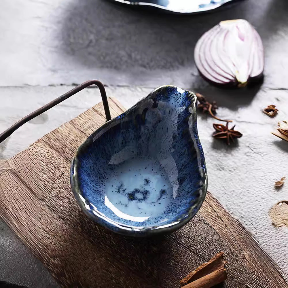 Creative kiln-turned ceramic tableware special-shaped plate high-end hotel dinner plate snack plate bowl chopsticks for home dish plate fruit plate