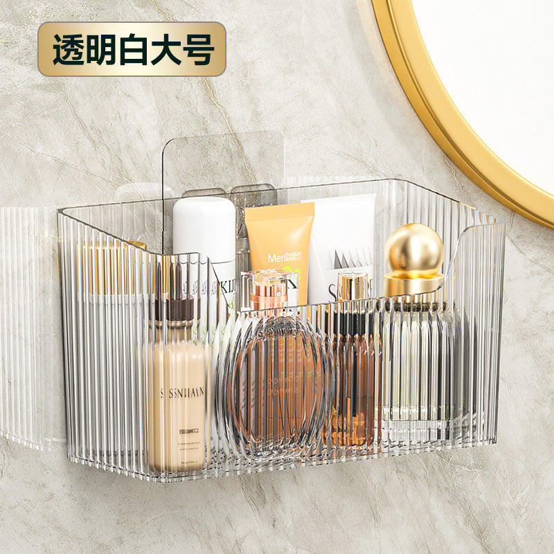 Bathroom toothbrush toothpaste comb storage rack - no drilling required - sink countertop washbasin toilet waste towel storage box