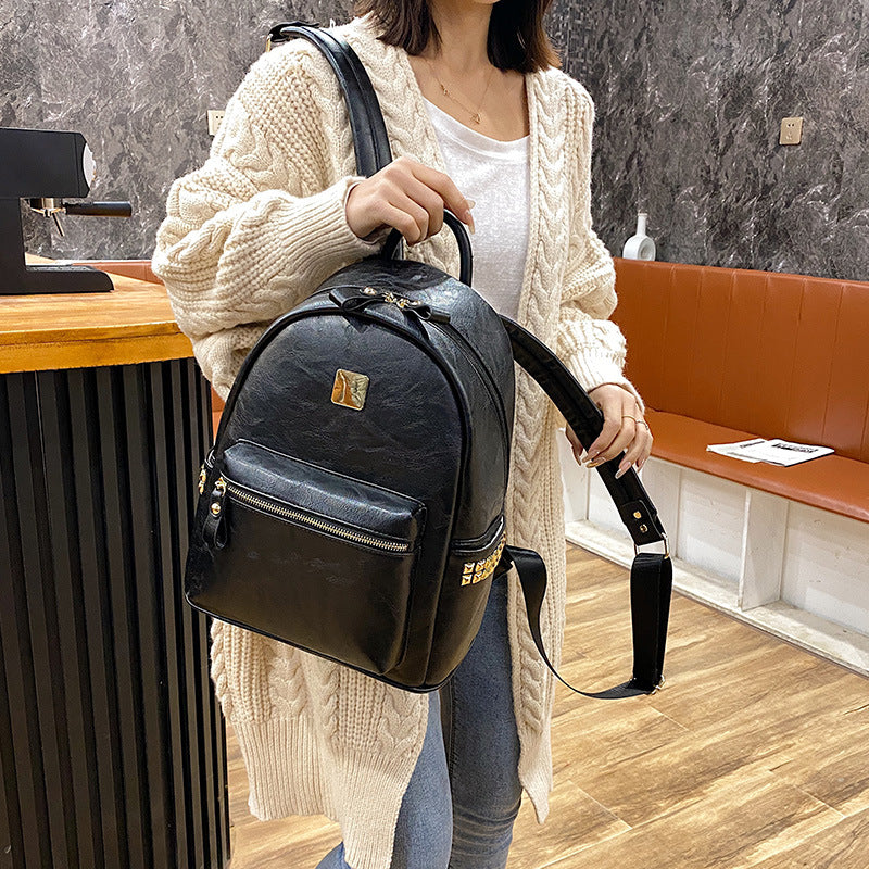 2025 new fashion cross-border retro backpack women's casual travel large capacity bag - dropshipping available