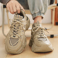 Popular men's shoes winter youth mesh sneakers running boys trendy brand black warrior dad shoes to increase height