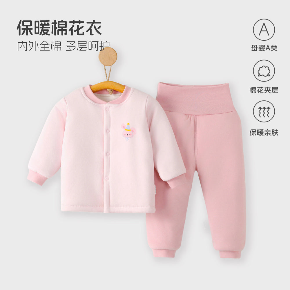 200g autumn/winter new arrival: handmade cotton baby clothes - high-waisted two-piece outfit for boys and girls - wholesale cotton sets for outdoor wear