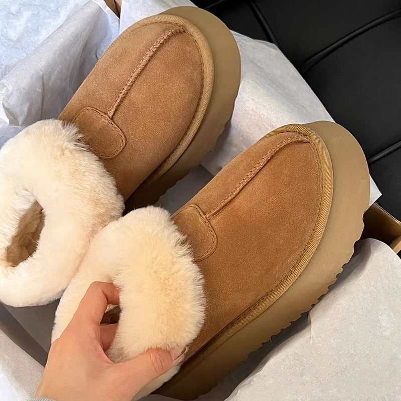 Women's snow boots - new 2026 winter collection: fleece-lined, extra thick, slip-on style. perfect for autumn and winter - fluffy, warm, and comfortable