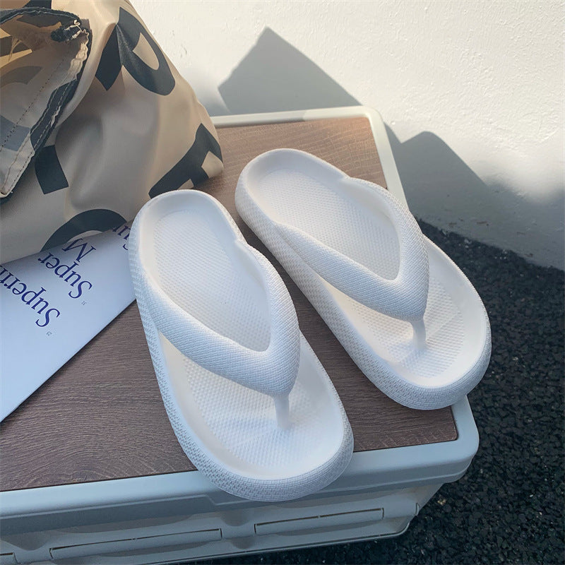 Women's summer flip-flops: thick-soled eva high-elastic rubber & plastic casual beach thong sandals - cross-border hot seller, lightweight & comfortable