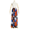 European and american  sun protection patchwork plaid wide-leg pants long trousers african women's plus size robe two-piece set