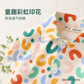 Dopamine colorful print kids' short-sleeve shirt summer set, infant casual shorts two-piece outfit, korean style