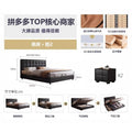 Big tree island home french retro storage waffle grids bed master bedroom bed italian light luxury black medieval style bed high box