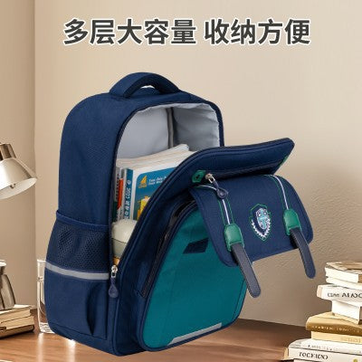 New primary school students British style children's school bag, boys and girls 1--6th grade large capacity lightweight weight backpack