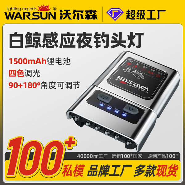 Walson manufacturer beluga night fishing hat light fishing with strong light super bright charging head wearing long battery life induction headlight