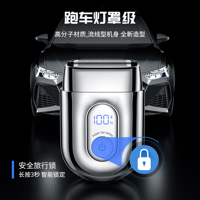 Mini alloy electric shaver reciprocating washable digital display fast charging travel portable razor beard trimmer cross-border