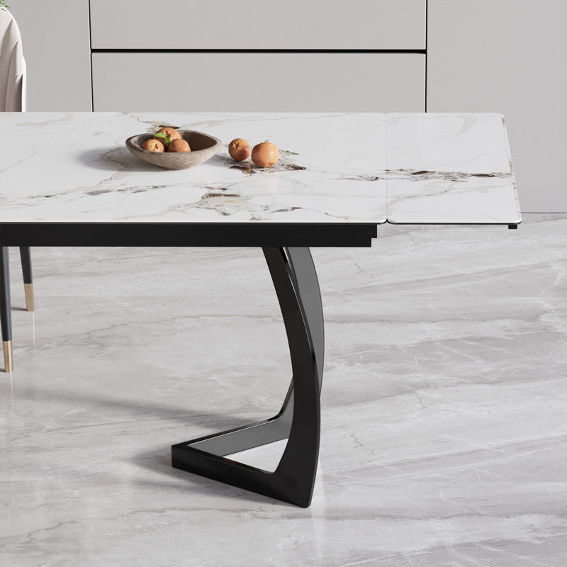 Italian style board dining table personalized wholesale modern simple light luxury small apartment for home retractable long and short rock board dining table