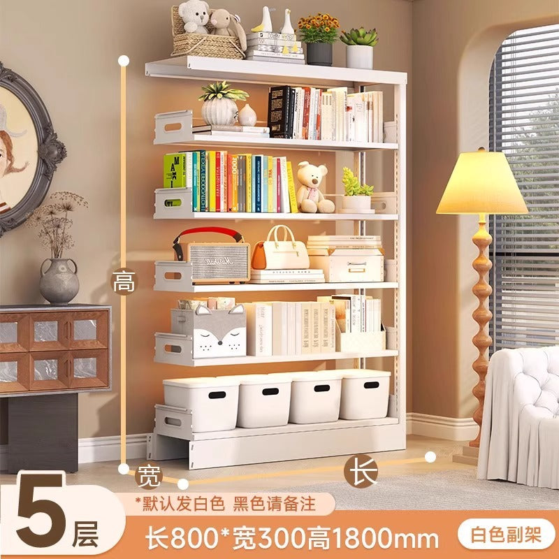Household bookshelf perforated board storage rack library floor-standing multi-layer steel bookcase student kids storage picture book rack